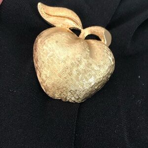 Vintage Coro Gold Tone Apple Brooch